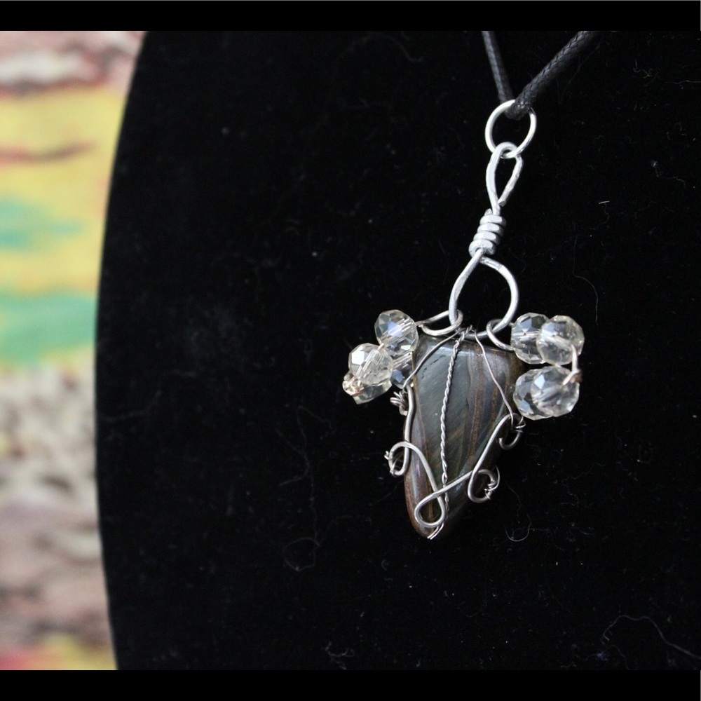 Natural Tigers Eye Boho Handmade Pendant